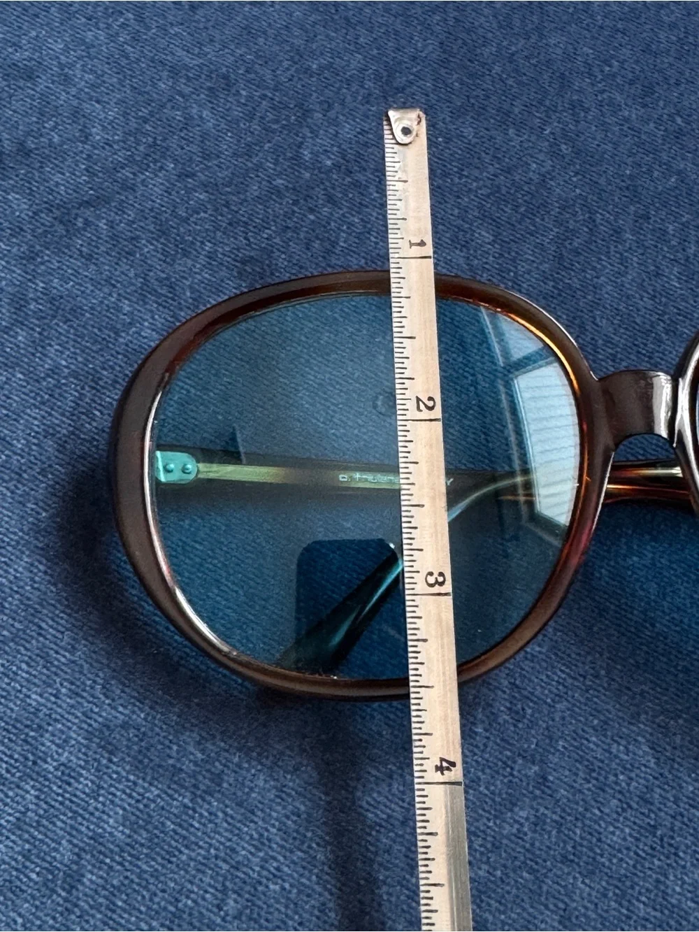 Vintage Italian O. Friulana  Oversized Blue tint Sunglasses.